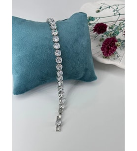 Rodyum Zirkon Taşlı Pirinç Zirkon Bileklikler 18+2 Cm - Kbl0283