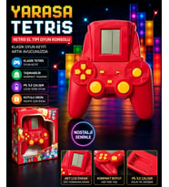 Kutulu Yarasa Tasarımlı Tetris Oyun Konsolu Retro El Tipi Taşınabilir Mini Oyun Cihazı