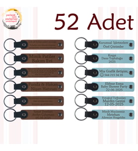 A Kahve & Gök Mavi, Yılbaşı Partisi Katılımcılarına Hediye, 52’li Set, Kişiselleştirilebilir Hatıra