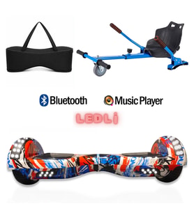 Citymate Elektrikli Kaykay Akıllı Denge Hoverboard + HoverKart + Çanta FULL LEDLİ EXTREM PAKET D09