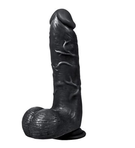River World Titreşimli Gerçekçi 21 cm'lik Siyahi Pe nis Vibratör