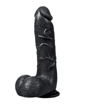 River World Titreşimli Gerçekçi 21 cm'lik Siyahi Pe nis Vibratör