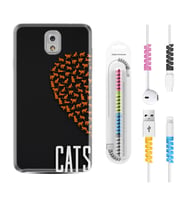 Samsung Note 3 4 5 8 9 20 Ultra 10 Lite Kılıf Kablo Koruma Spiral Silikon Cats 1792