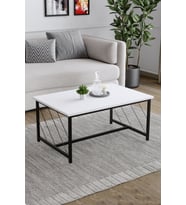 60x90 Metal Ayaklı Düz Kesim Orta Sehpa