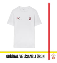 Galatasaray Lisanslı Puma Logolu ve Armalı Beyaz Tişört 78290720