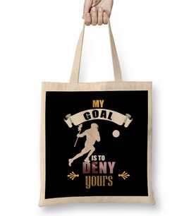 My Goal Is To Deny Yours Lacrosse Goalie LAX Bez Çanta Uzun Saplı
