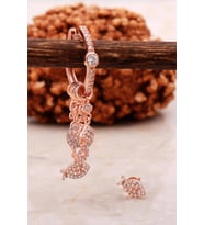 Balık Rose Gümüş Kombin Şans Küpe 5469