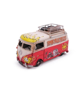 Dekoratif Metal Minibüs Çerçeveli ve Kumbaralı 1304E-3831 (Kırmızı)