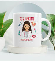 Diş Hekimine Hediye Kupa Bardak Beyaz 001