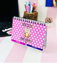 Sütü Çilekli V2 Tasarımlı Yeni Nesil Masa Üsü Planner 2 Sayfa Sticker