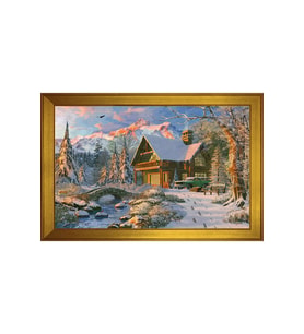 Manzara Temalı Kanvas Tablo 50 x 70 cm Gold Çerçeve