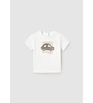 Mayoral Erkek Bebek Arabalı Tshirt Beyaz