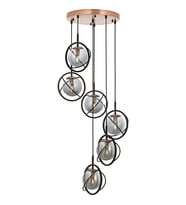 AVONNI AV-60291-6T-BSY Siyah Boyalı Modern Avize E14 Metal Cam 40cm