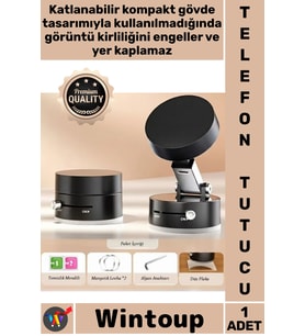 #TelefonTutucu Araç İçi 360 Derece Torpido Cam Uyumlu Vakumlu Mıknatıslı Katlanabilir Telefon Tutucu