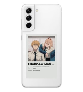 Samsung Galaxy S21 FE Uyumlu Chainsaw Man Anime Tasarımlı Şeffaf Telefon Kılıfı