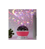 Dekoratif Çocuk Odası Gece Lambası Pembe Dönen Projeksiyon Gece Lambası Star Master Ay Yıldız Led