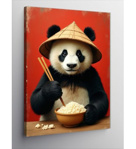 Kanvas Tablo Şapkalı Panda