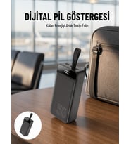 Powerbank 50.000 Mah Dijital Göstergeli Taşınabilir 4 Portlu Hızlı Powerbank Yeni Nesil