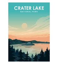 Krater Gölü Milli Parkı Seyahat Poster Tablo Ahşap Poster Dekoratif