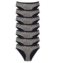 Mulvxbrf Brf02 7 Adet Leopar Desenli Likralı Yumuşak Dokulu Kadın Slip Külot (Mulvix)