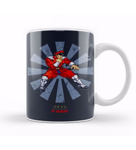 M Bison Retro Japanese Street Fighter Kupa Bardak Porselen