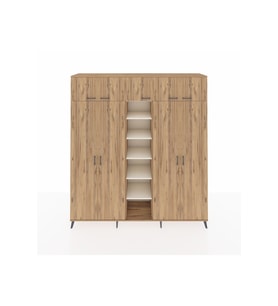 Hyperion Dolap 12 Raflı 9 Kapaklı 2 Askılı 220x44x243 Çam-Çam/Aytaşı