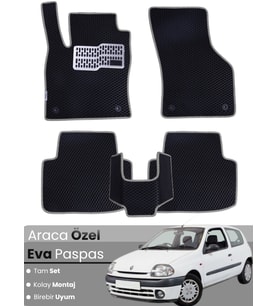 RENAULT CLİO 2 (1998-2004) Uyumlu EVA Paspas Tam Set–Araca Özel,Oto Paspas