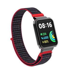Microsonic Xiaomi Redmi Watch 2 Lite Hasırlı Kordon Woven Sport Loop Koyu Pembe