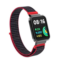 Microsonic Xiaomi Redmi Watch 2 Lite Hasırlı Kordon Woven Sport Loop Koyu Pembe