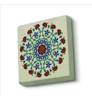 İznik Çini Desen Baskılı Doğaltaş  Magnet(KD-041)Buzdolabı Süsü