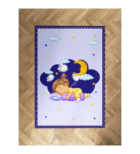 MEKTA HOME BEBEK VE ÇOCUK ODASI Uyuyan Çocuk Desenli Halı