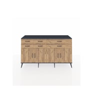 Kronos Konsol 3 Raflı 6 Çekmeceli 4 Kapaklı 176x59x99 Antrasit-Çam