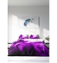 Çift Kişilik ( Lastikli Çarşaflı ) %100 Pamuk Saten Nevresim Takımı Purp
