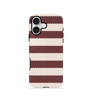 iPhone 17 Vorian Çift Katmanlı Kılıf Plum Cream Stripe