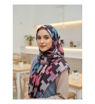 Geometrik Desenli Kadın Eşarp – Modern Şık Yumuşak Dokulu Günlük & Özel Gün Eşarp 95 x 95 cm