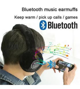 Bluetoothlu Kablosuz Sevimli Sıcak Kürklü Kulaklıklar Siyah