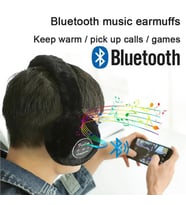 Bluetoothlu Kablosuz Sevimli Sıcak Kürklü Kulaklıklar Siyah