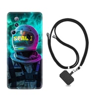 Xiaomi Mi 13 Lite Kılıf Resimli Boyun Askılı İpli Desenli Silikon Series Space 1854