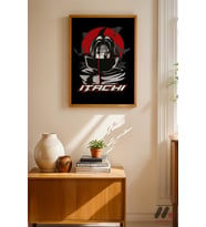 Naruto Itachi Anime Poster, Ahşap Çerçeveli Duvar Tablosu - Anime Severlere Özel Hediye