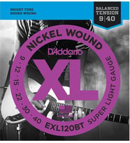 D'Addario EXL120BT XL Nickel Serisi Elektro Gitar Tel Seti (Super Light - 09-40 - Balanced Tension)