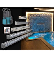 AISI 304 KALİTE PASLANMAZ RGB LED IŞIKLI 50 CM BAHÇE DUVAR SÜS ŞELALESİ + POMPA DAHİL SET