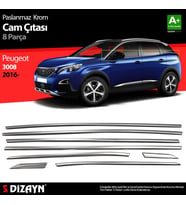 Drs Tuning Peugeot 3008 Uyumlu Krom Cam Çıtası 8 Parça. 2016 Üzeri