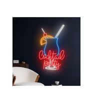 Cocktail party Yazılı ve Şekilli Neon Tabela