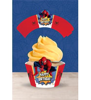 Spiderman Örümcek Adam Temalı Doğum Günü Cupcake Sargısı 8'li