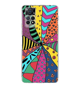 PrintiFy Xiaomi Redmi Note 11 Pro ile Uyumlu Retro Color 4  Kamera Korumalı Şeffaf  Kılıf