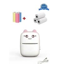 Mini Fotoğraf Yazıcı Kablosuz Etiket Yazıcı Baskı Makinesi Ios Android Uyumlu Termal Printer Pembe