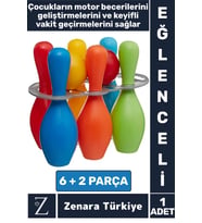 Eğitici Motor Beceri Koordinasyon Geliştirici Keyifli Vakit 6+2 Parça Çocuk Eğlenceli BOWLİNG SETİ