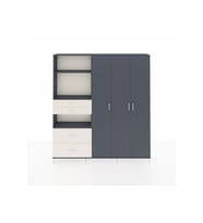 Arges Dolap 12 Raflı 4 Çekmeceli Tek Askılı 220x30x243 Antrasit-Antrasit/Aytaşı