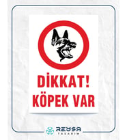 Dikkat Köpek Var 21x28 Arkası Sticker
