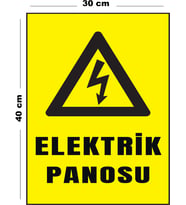 Metal Elektrik Panosu 30 cm x 40 cm A3 Büyüklüğünde Uyarı Levhası Yönlendirme Tabelası